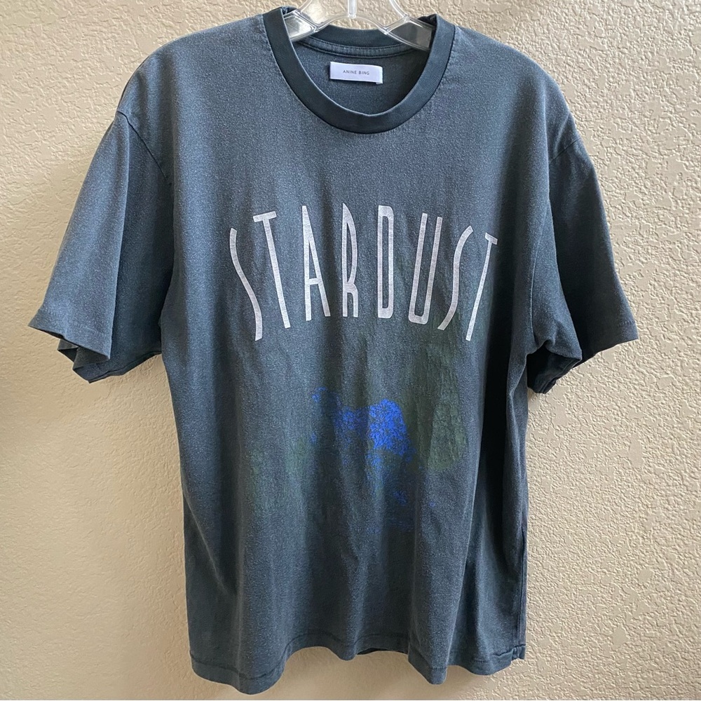 Anine Bing Stardust Graphic Tee in Charcoal XS